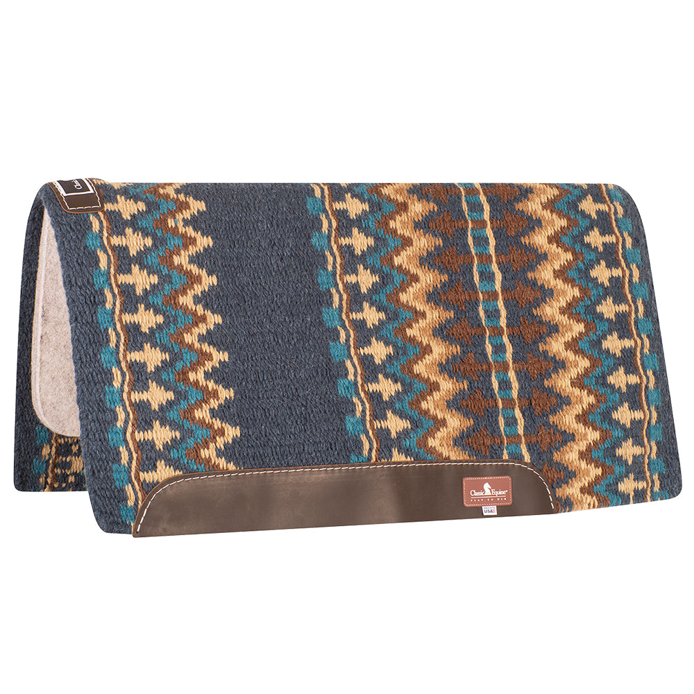 32 In X 34 Classic Equine 100% Wool Saddle Pad dark blue