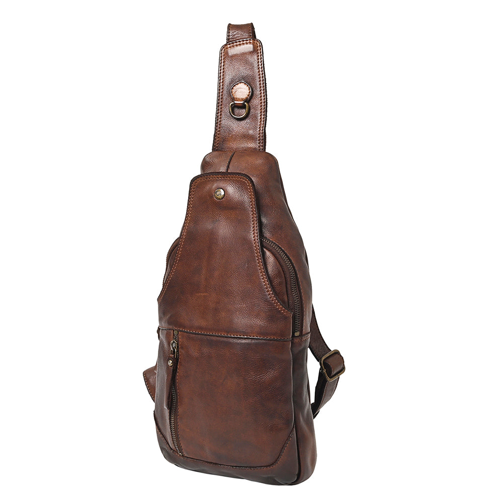 Spaghetti Western Swc202Blk Sling Vintage Handmade Drum Dyed Genuine European Cowhide Leather Women Bag Western Handbag Purse