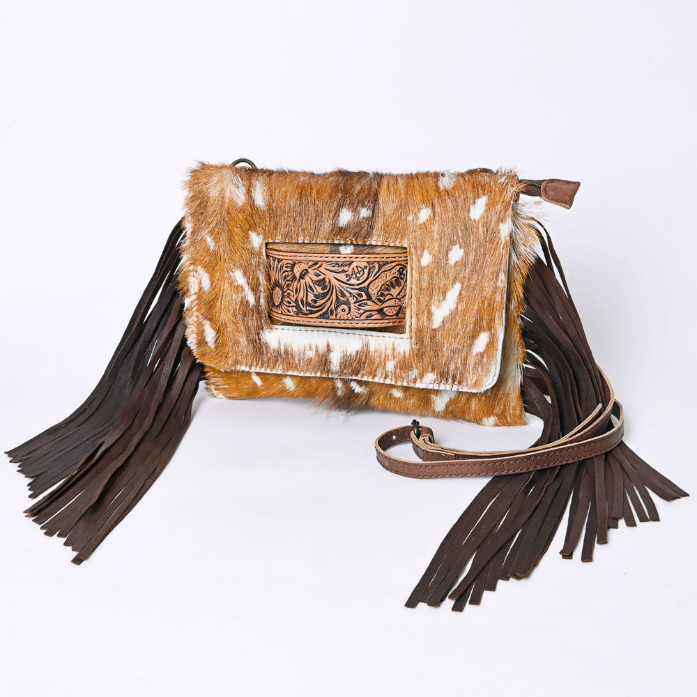 American Darling Small Crossbody Hand Tooled Hair On Genuine Leather Western Women Bag Handbag Purse | for Cute