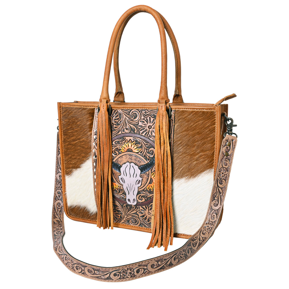 OHLAY KBG231 TOTE Hand Tooled Hair-on Genuine Leather women bag western handbag purse