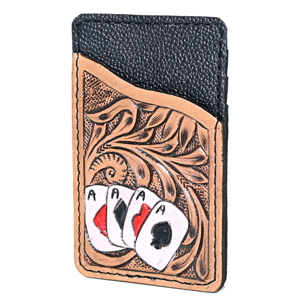 OHLAY Card Holder Hand Tooled Genuine Leather Women Bag Western Handbag Purse | for