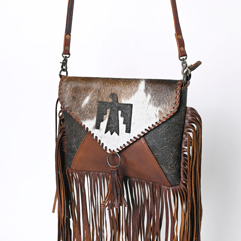 OHLAY Coin Purse Embossed Hair-On Genuine Leather Women Bag Western Handbag | for Cute