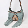 American Darling Fringed Hobo Bag Genuine Leather Hand Tooled Floral Carved Buck Stitched Western Purse YKK Zipper