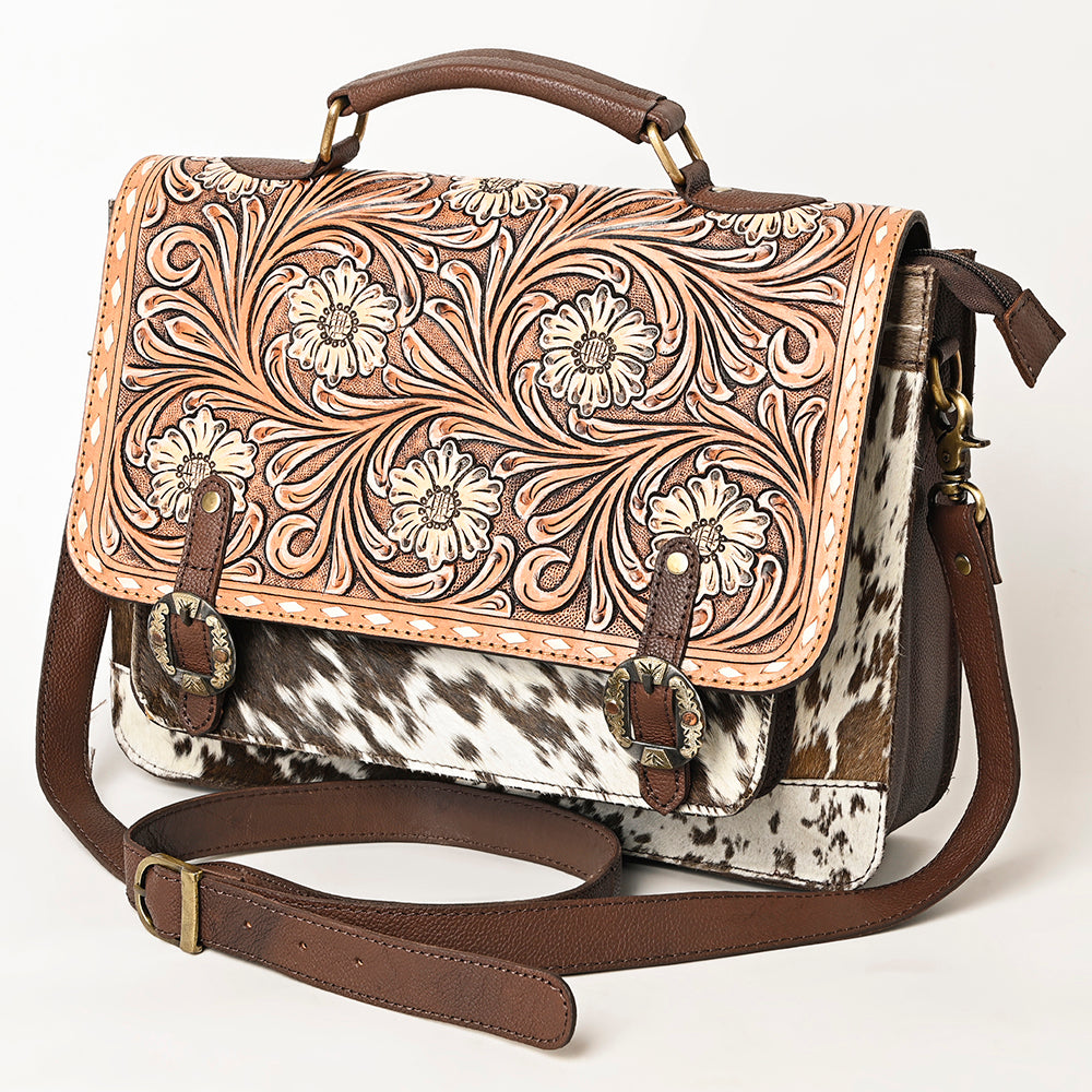 American Darling Cross Body Hand Tooled Hair on-Genuine Leather Western Women Bag Handbag Purse | Crossbody for Cute