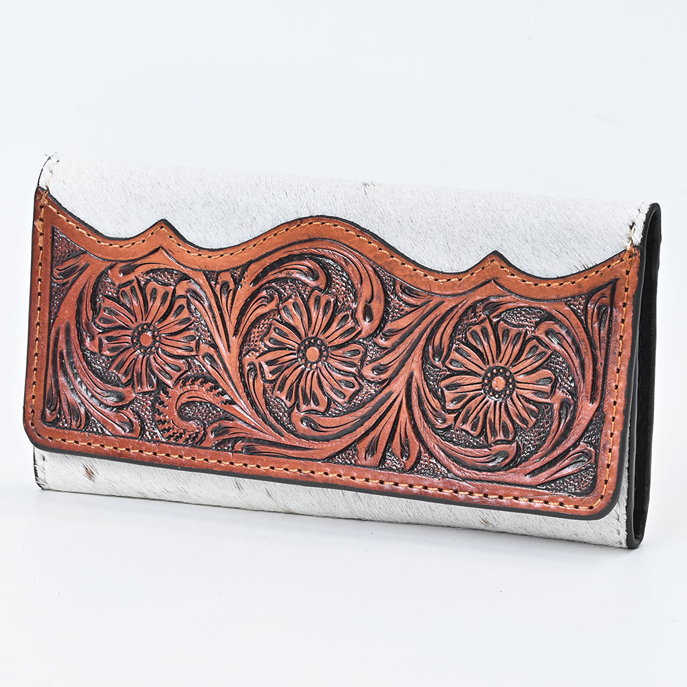 OHLAY Wallet Hand Tooled Hair-On Genuine Leather Women Bag Western Handbag Purse | Womens Handbags |Leather Belt for Summer