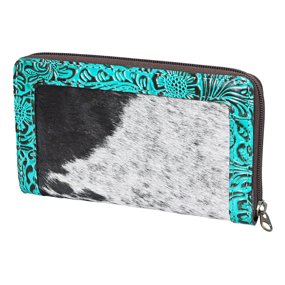 OHLAY Coin Purse Embossed Hair-On Genuine Leather Women Bag Western Handbag | for Cute