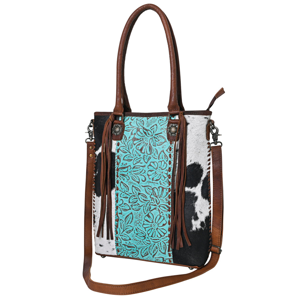 OHLAY KBG278 TOTE Embossed Hair-on Genuine Leather women bag western handbag purse