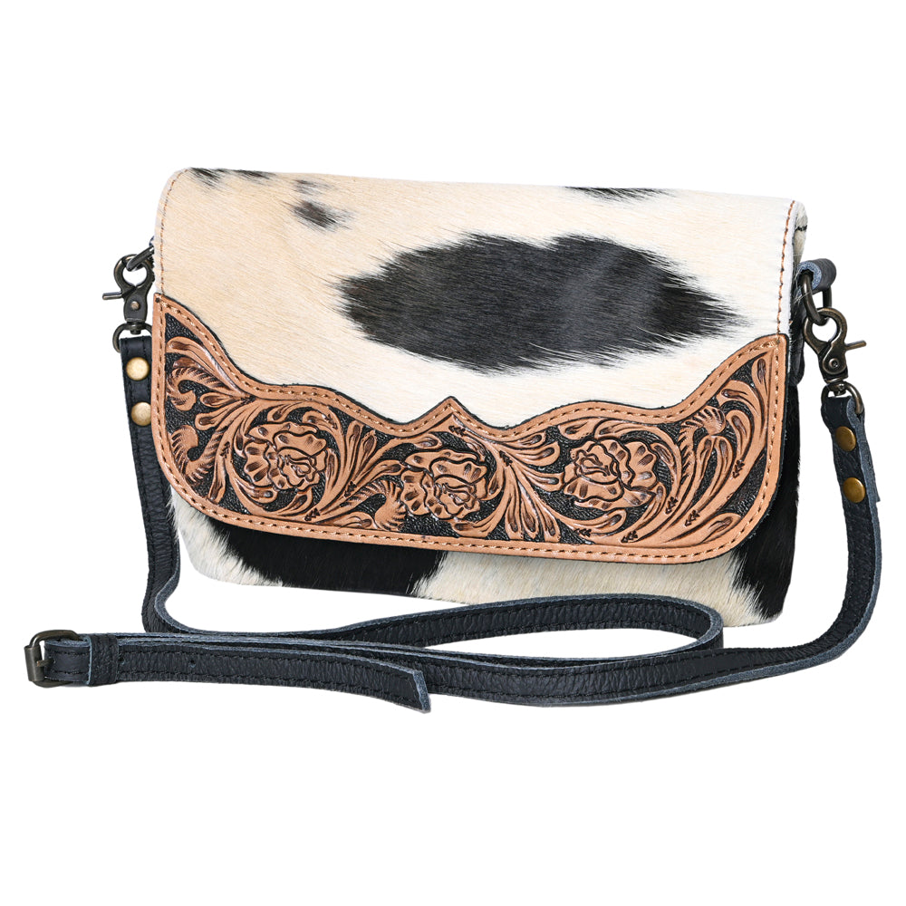 OHLAY Wallet Hand Tooled Hair-On Genuine Leather Women Bag Western Handbag Purse | Womens Handbags |Leather Belt for Summer