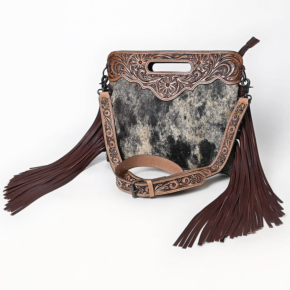 OHLAY Clutch Hand Tooled Hair on Genuine Leather Western Women Bag Handbag Purse | Purses for Cute
