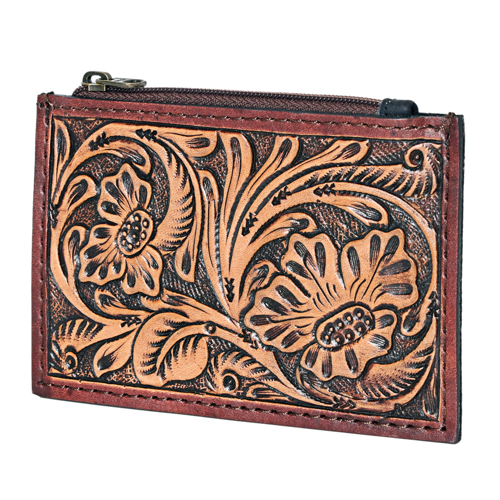 OHLAY Coin Purse Hand Tooled Genuine Leather Western Women Bag | Handbag Wallet Purses for Cute