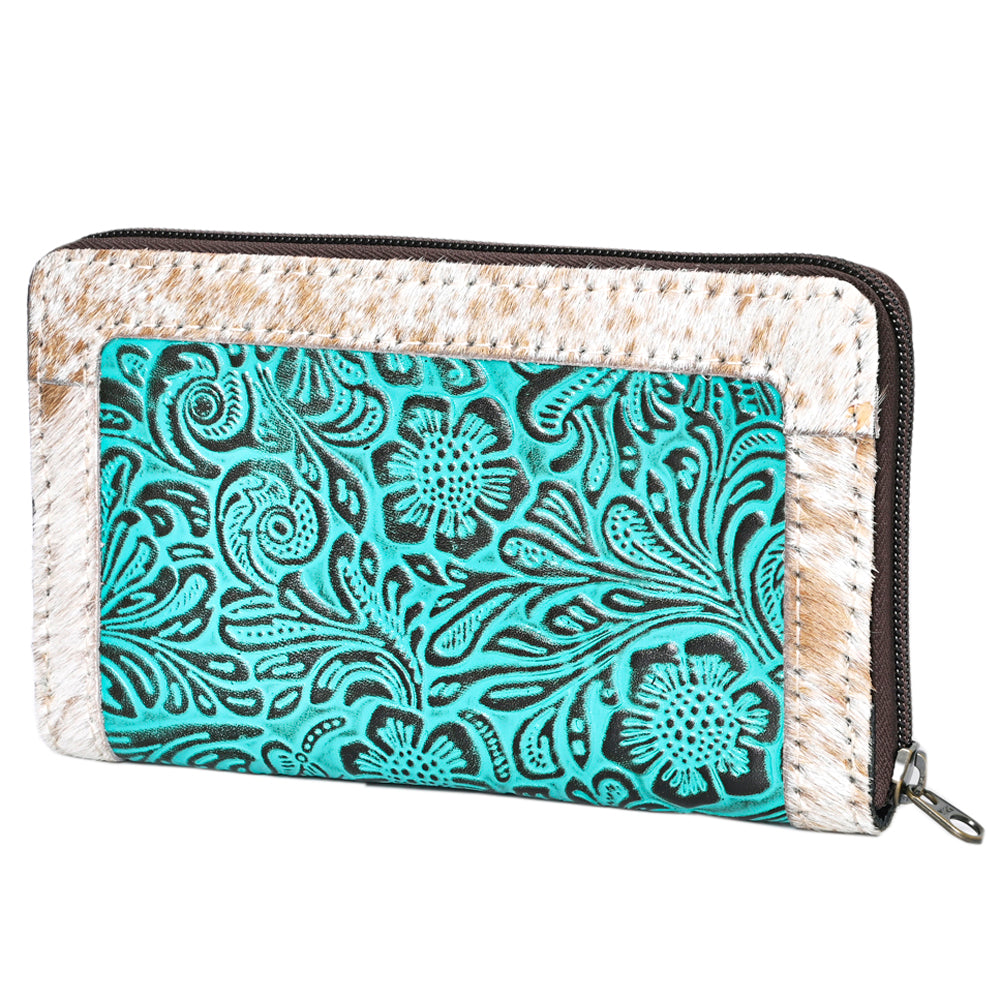 OHLAY Coin Purse Embossed Hair-On Genuine Leather Women Bag Western Handbag | for Cute