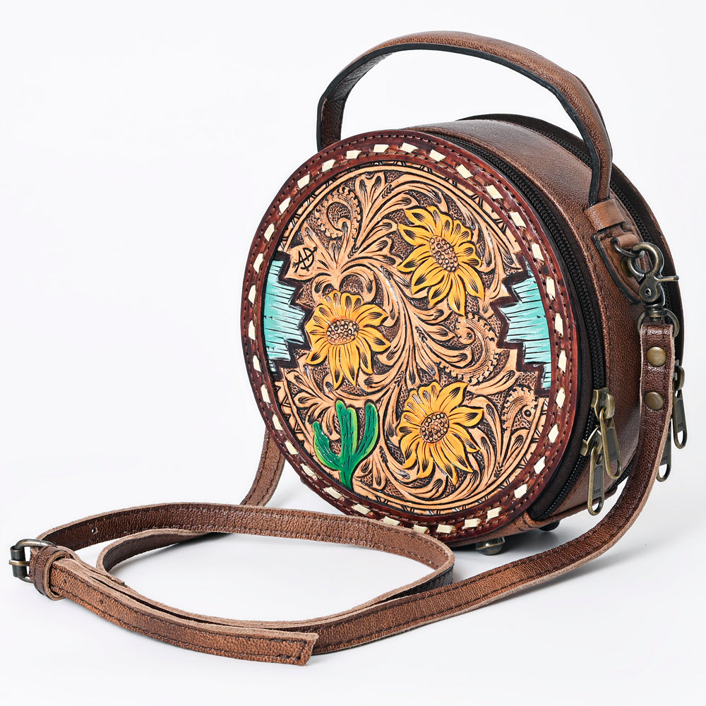 American Darling Canteen Bag Hand Tooled Genuine Leather Western Women | Handbag Purse Travel Clutch