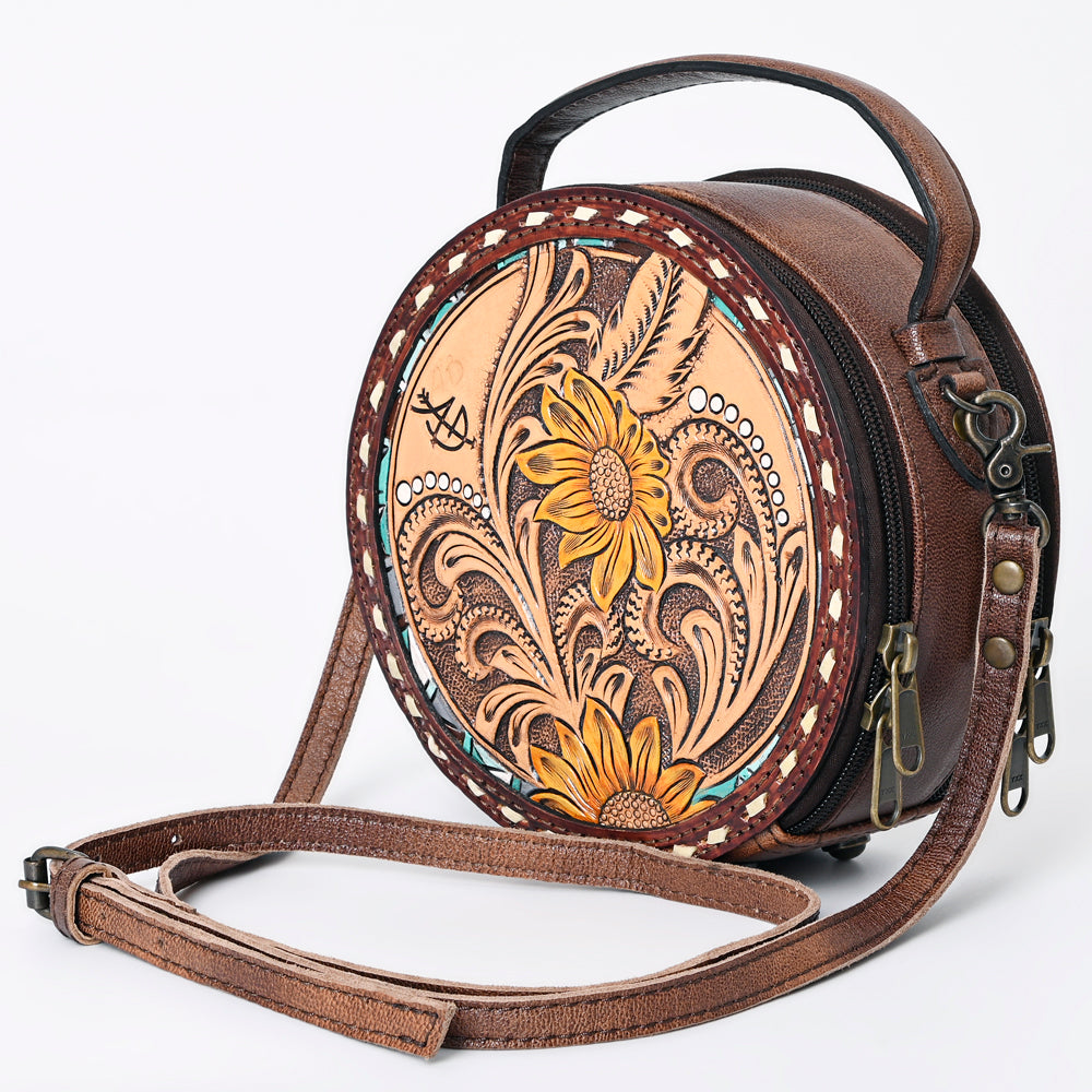 American Darling Canteen Bag Hand Tooled Genuine Leather Western Women | Handbag Purse Travel Clutch