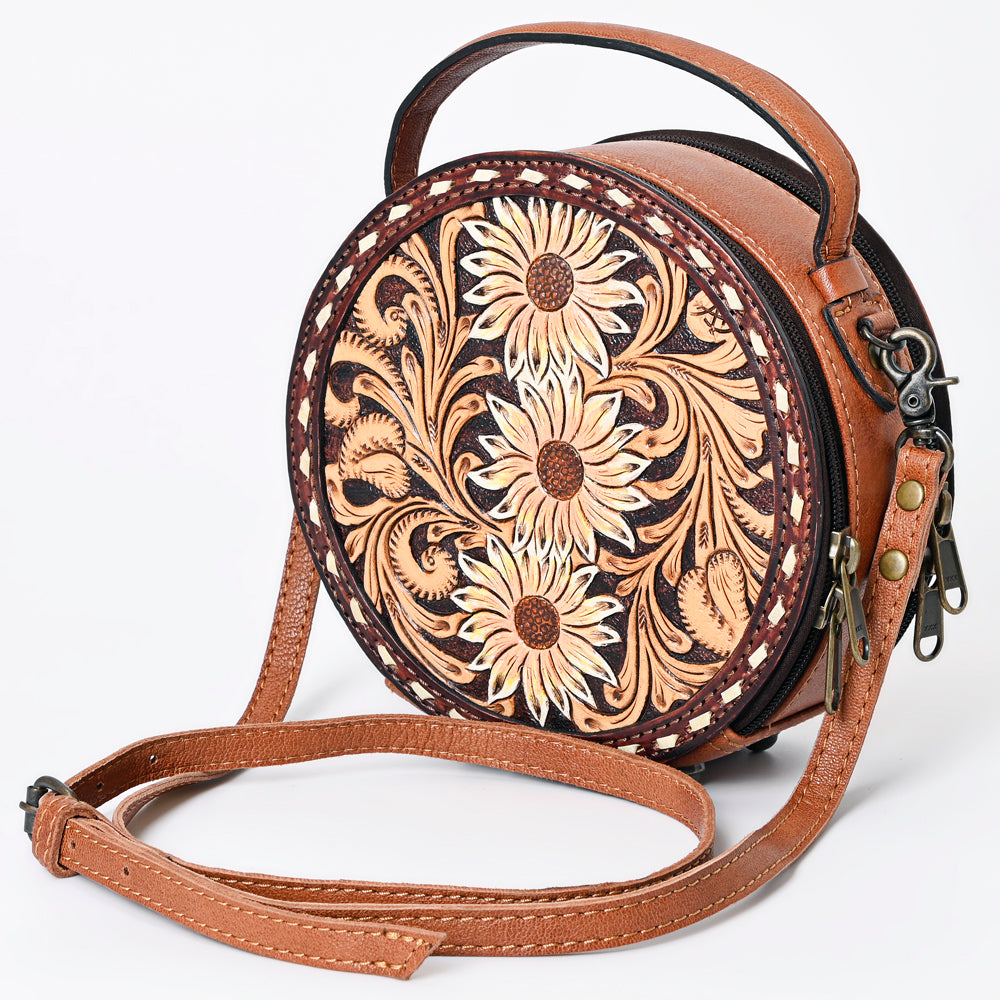 American Darling Canteen Bag Hand Tooled Genuine Leather Western Women | Handbag Purse Travel Clutch