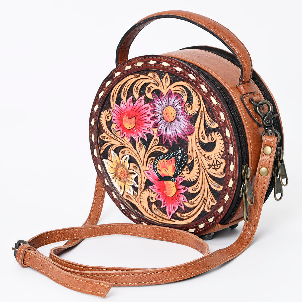 American Darling Canteen Bag Hand Tooled Genuine Leather Western Women | Handbag Purse Travel Clutch