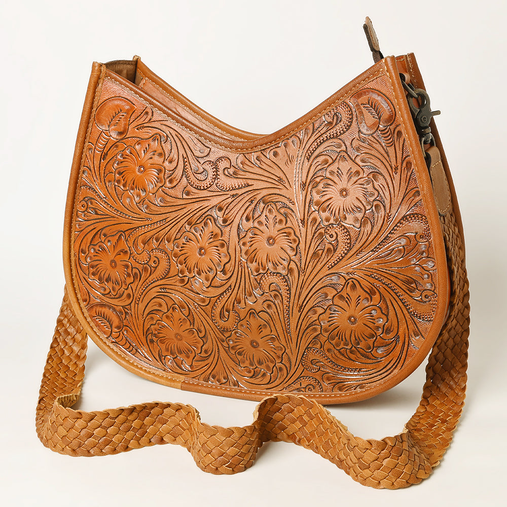 OHLAY Cross Body Hand Tooled Hair-On Genuine Leather Women Bag Western Handbag Purse | for