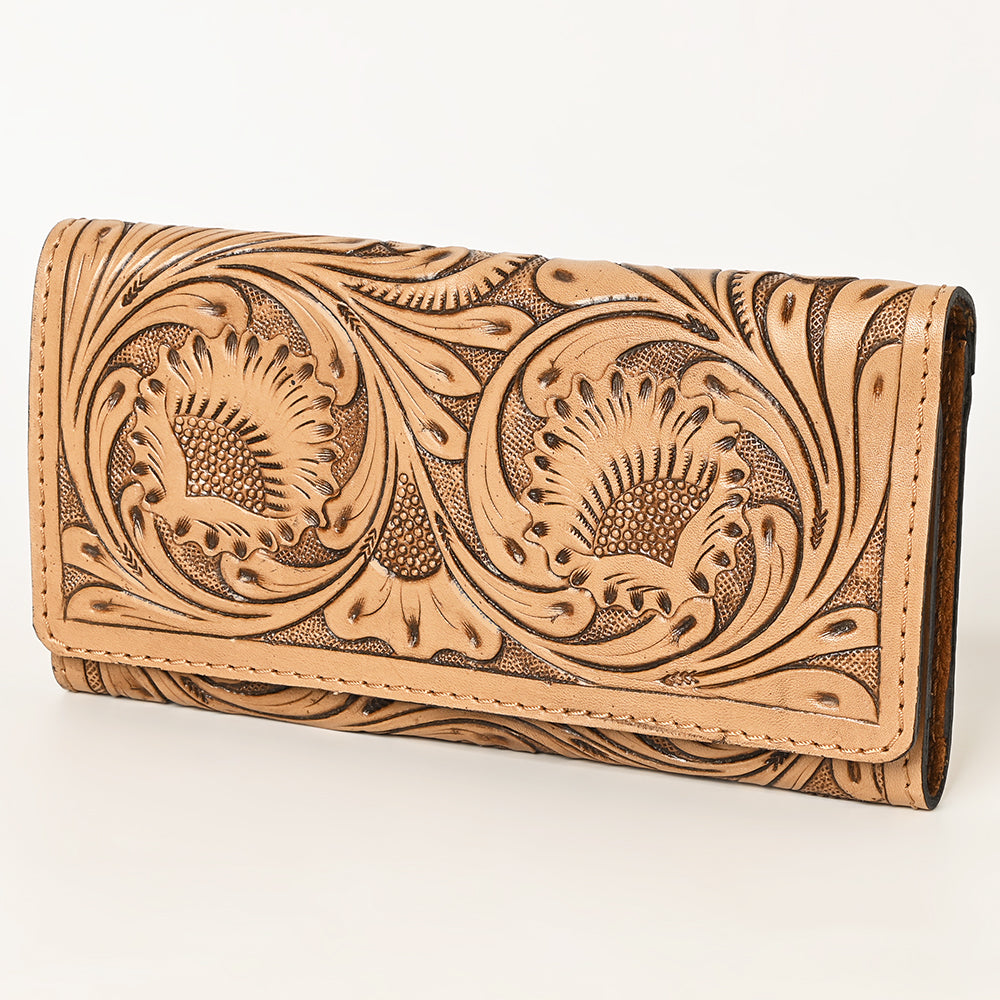 OHLAY WALLET Hand Tooled Genuine Leather women bag western handbag purse