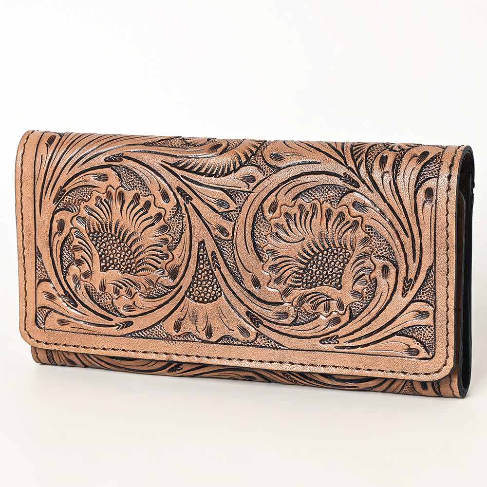 OHLAY Wallet Hand Tooled Genuine Leather Women Bag Western Handbag Purse | Womens Handbags |Leather Belt for Summer