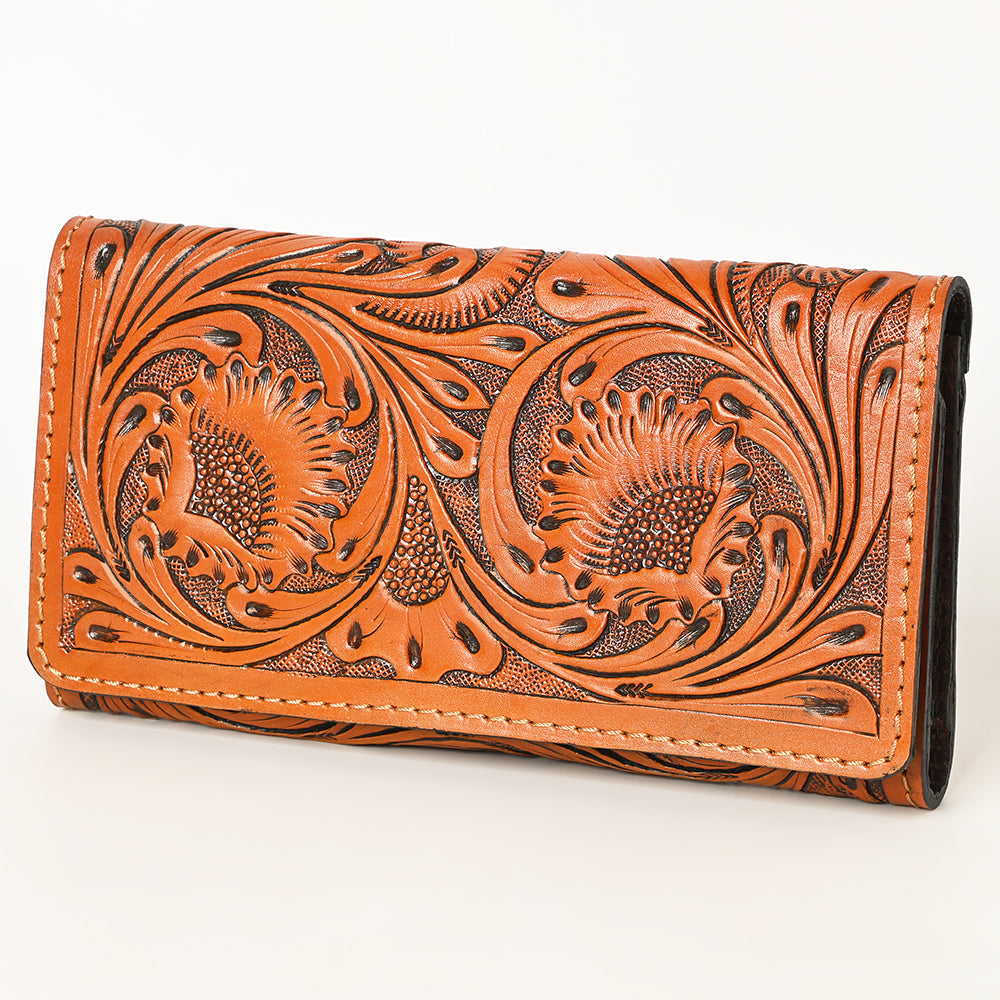 OHLAY WALLET Hand Tooled Genuine Leather women bag western handbag purse