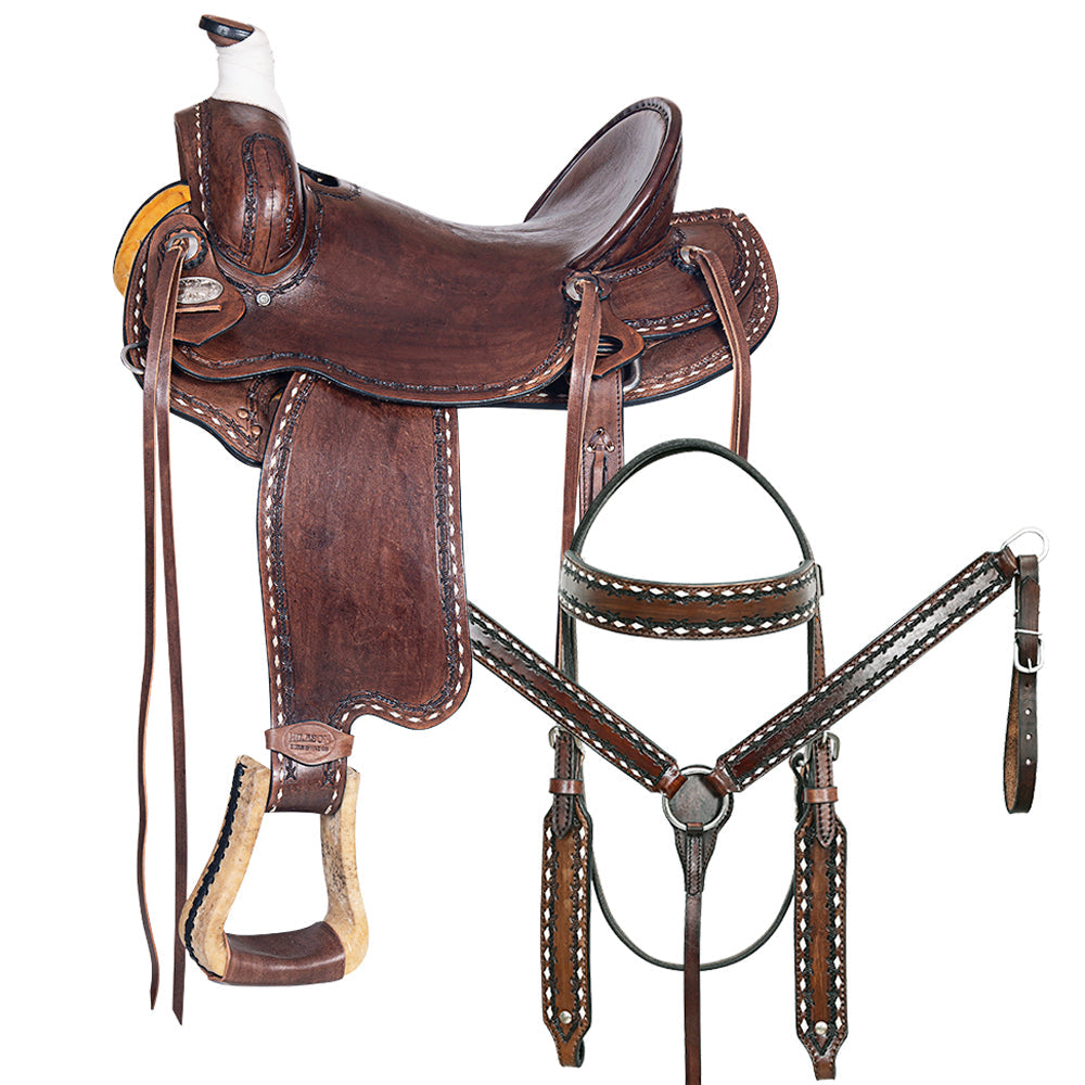 Western Horse Saddle American Leather Ranch Roping Trail Hilason Dark Brown