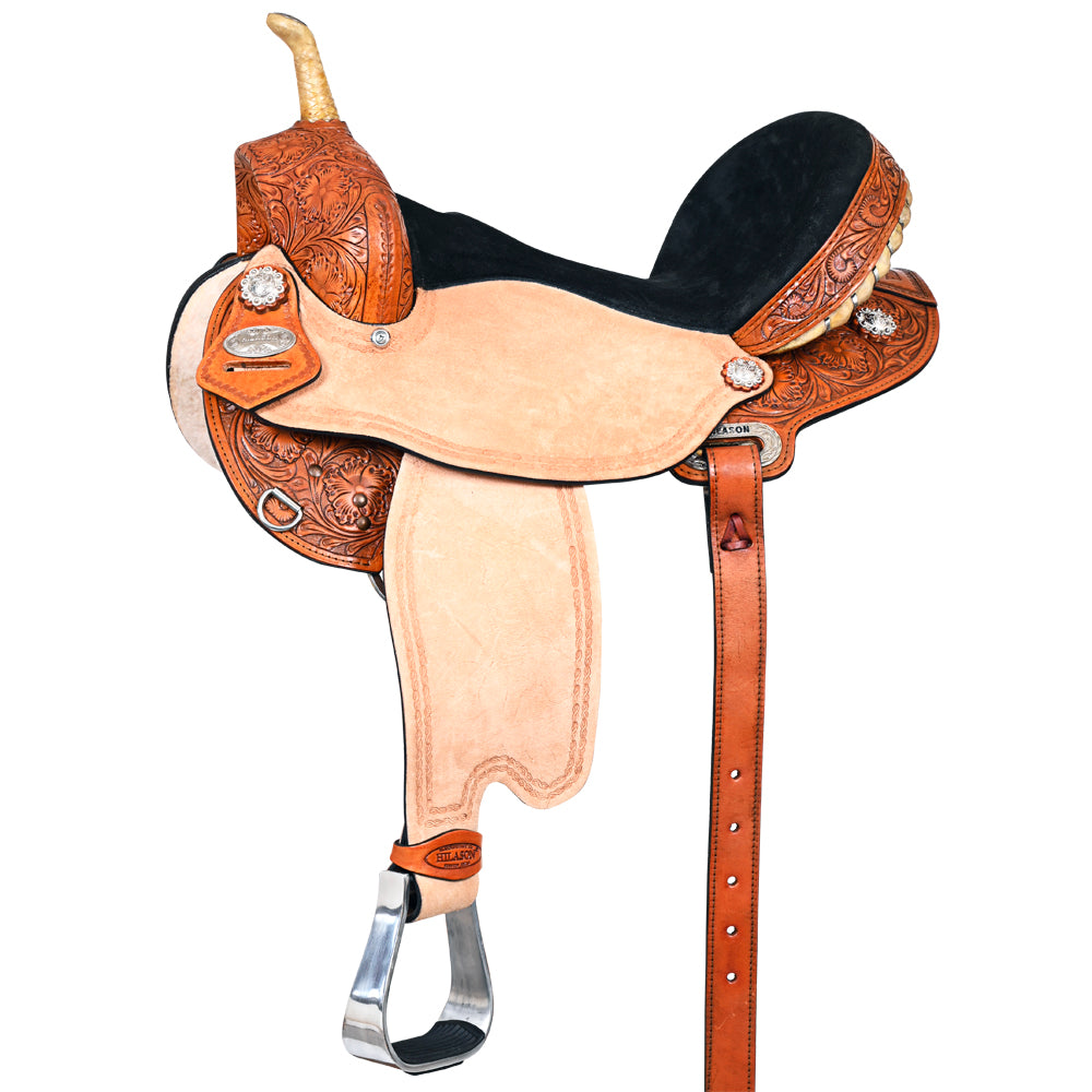 HILASON Flex Tree Western Horse Saddle American Leather Trail Barrel Racing | for Horses