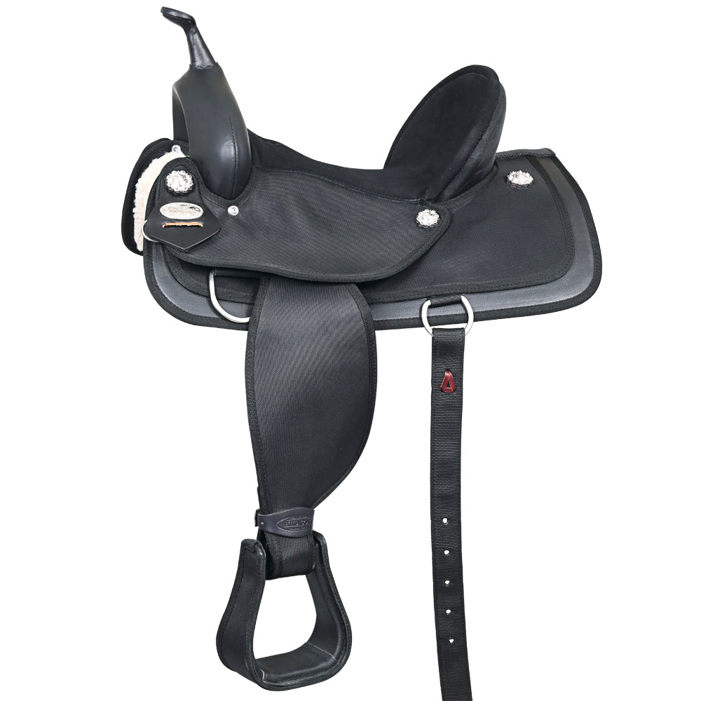Hilason Horse Barrel Trail Pleasure Endurance Synthetic Saddle Black