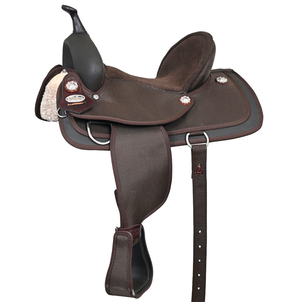 Hilason Horse Barrel Trail Pleasure Endurance Synthetic Saddle Brown