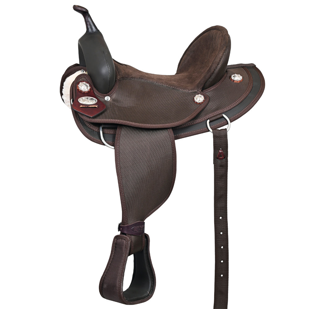 Hilason Horse Barrel Trail Pleasure Endurance Synthetic Saddle Brown