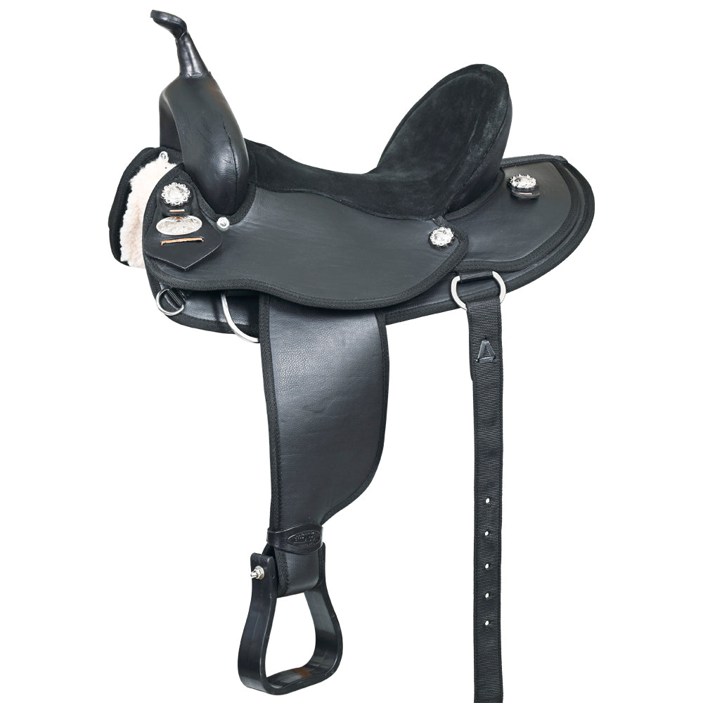 Hilason Horse Barrel Trail Pleasure Endurance Synthetic Saddle Black