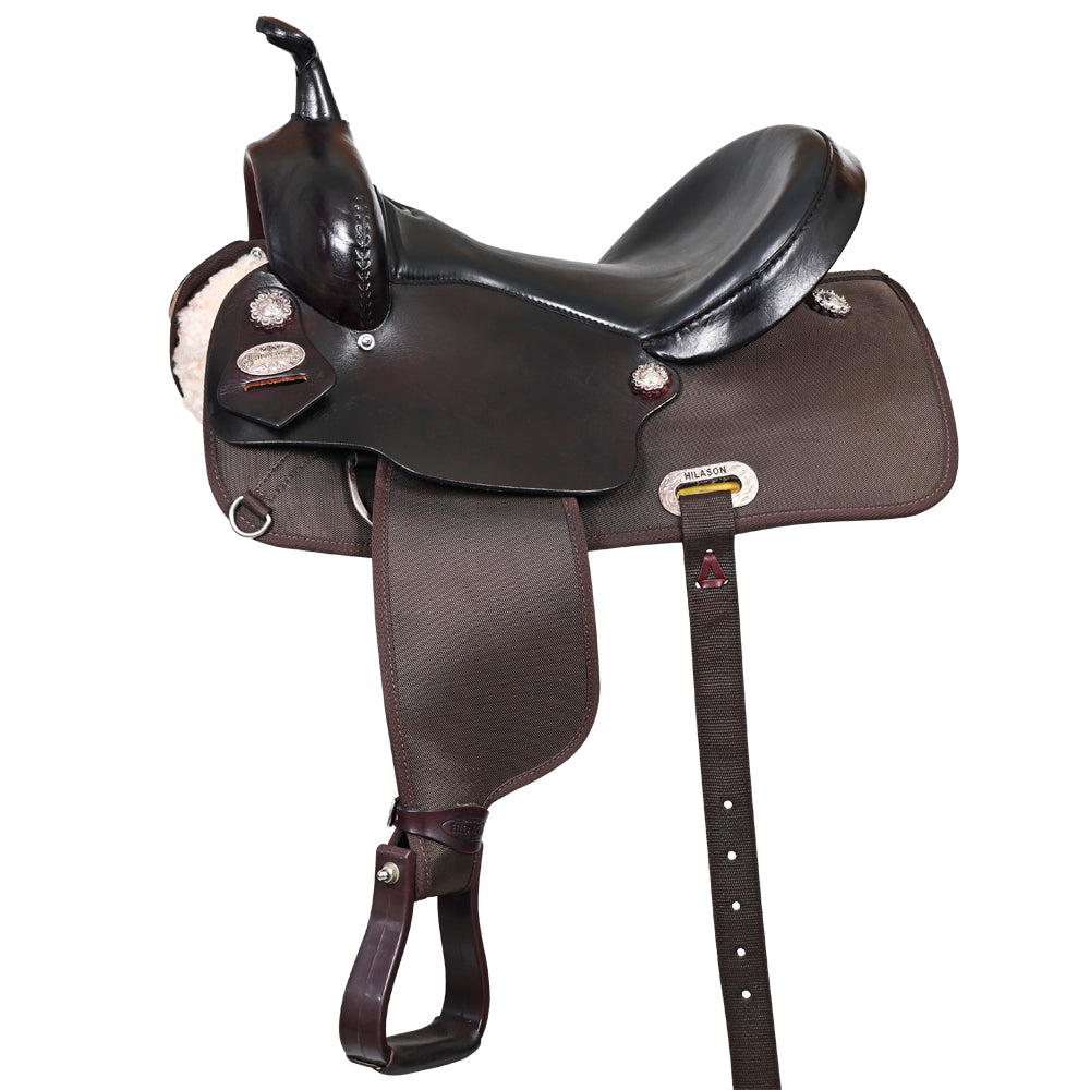 Hilason Horse Barrel Trail Pleasure Endurance Synthetic Saddle Brown