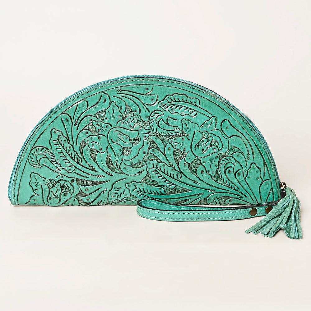 American Darling Clutch Bag Hand Tooled Genuine Leather Western Women Purse | Wristlet Travel for