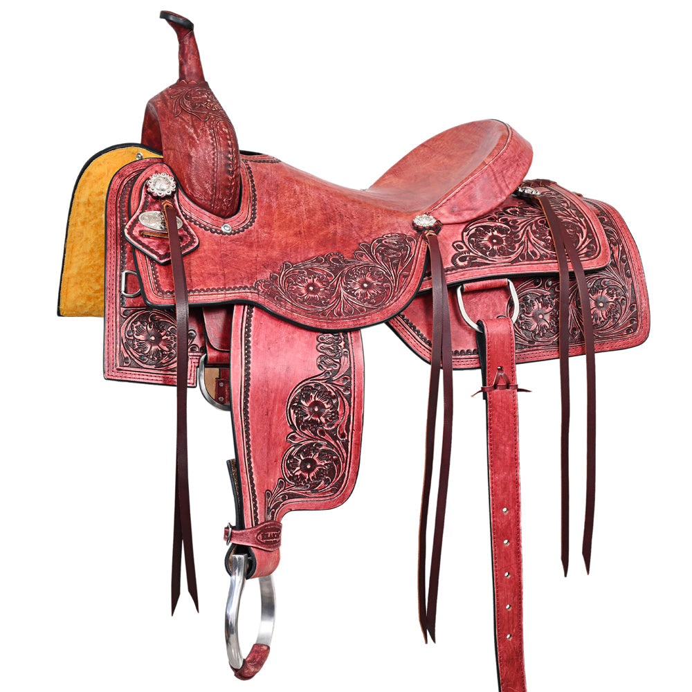 HILASON Western Horse Cutting Cutter Trail Pleasure American Leather Saddle