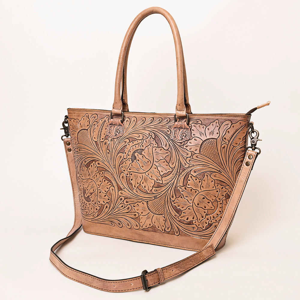 American Darling Tote Hand Tooled Genuine Leather Western Women Bag Handbag Purse Silver | Travel Bags College Casual