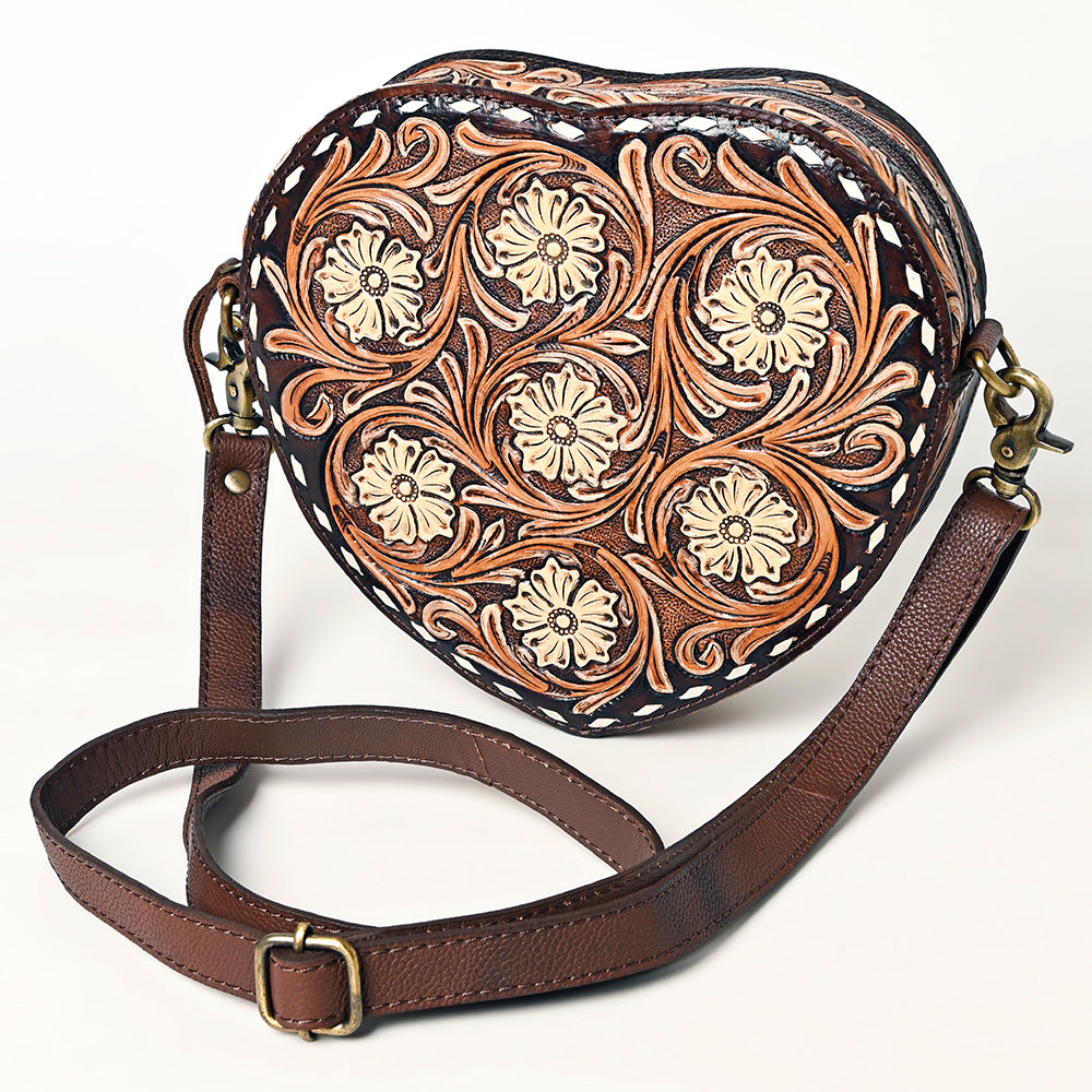 American Darling Canteen Hand Tooled Genuine Leather Women Bag Western Handbag Purse