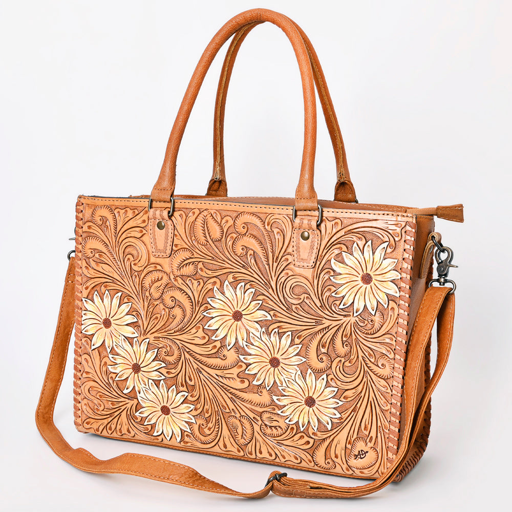 American Darling Briefcase Hand Tooled Genuine Leather Western Women Bag Handbag | for Cute Laptop