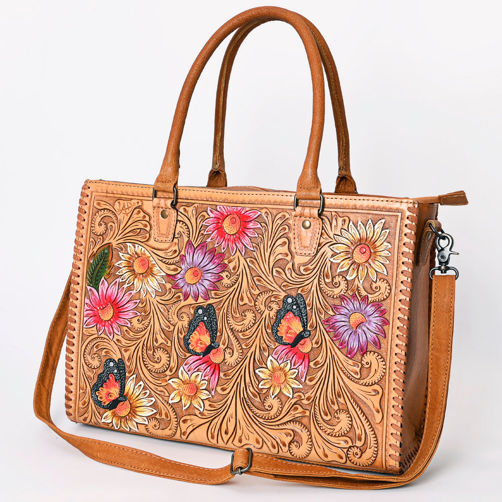 American Darling Briefcase Hand Tooled Genuine Leather Western Women Bag Handbag | for Cute Laptop