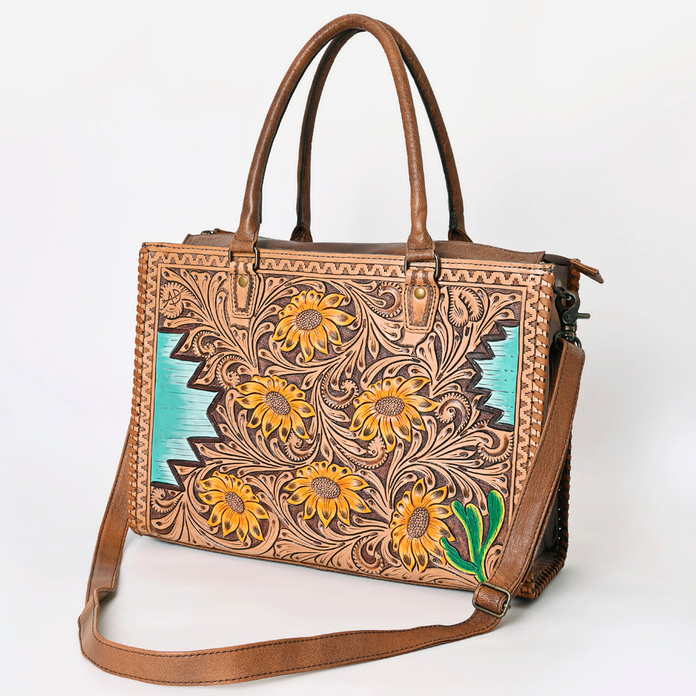 American Darling Briefcase Hand Tooled Genuine Leather Western Women Bag Handbag | for Cute Laptop
