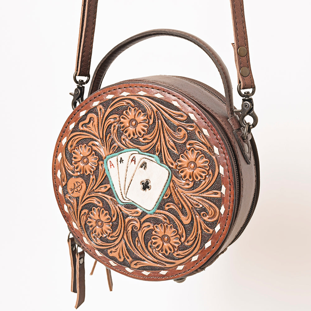 American Darling Canteen Bag Hand Tooled Genuine Leather Western Women | Handbag Purse Travel Clutch