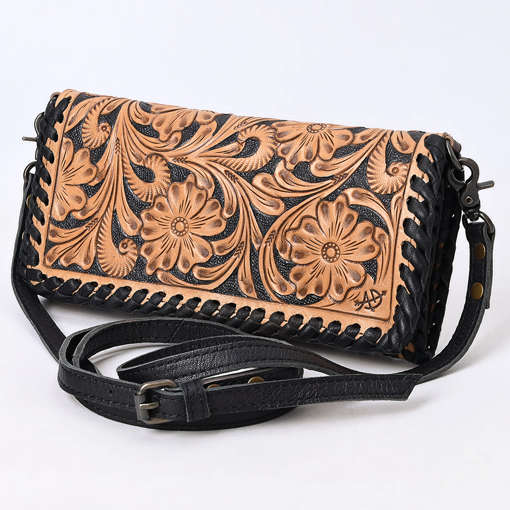 American Darling Wallet Hand Tooled Genuine Leather Women Bag Western Handbag Purse | Womens Handbags