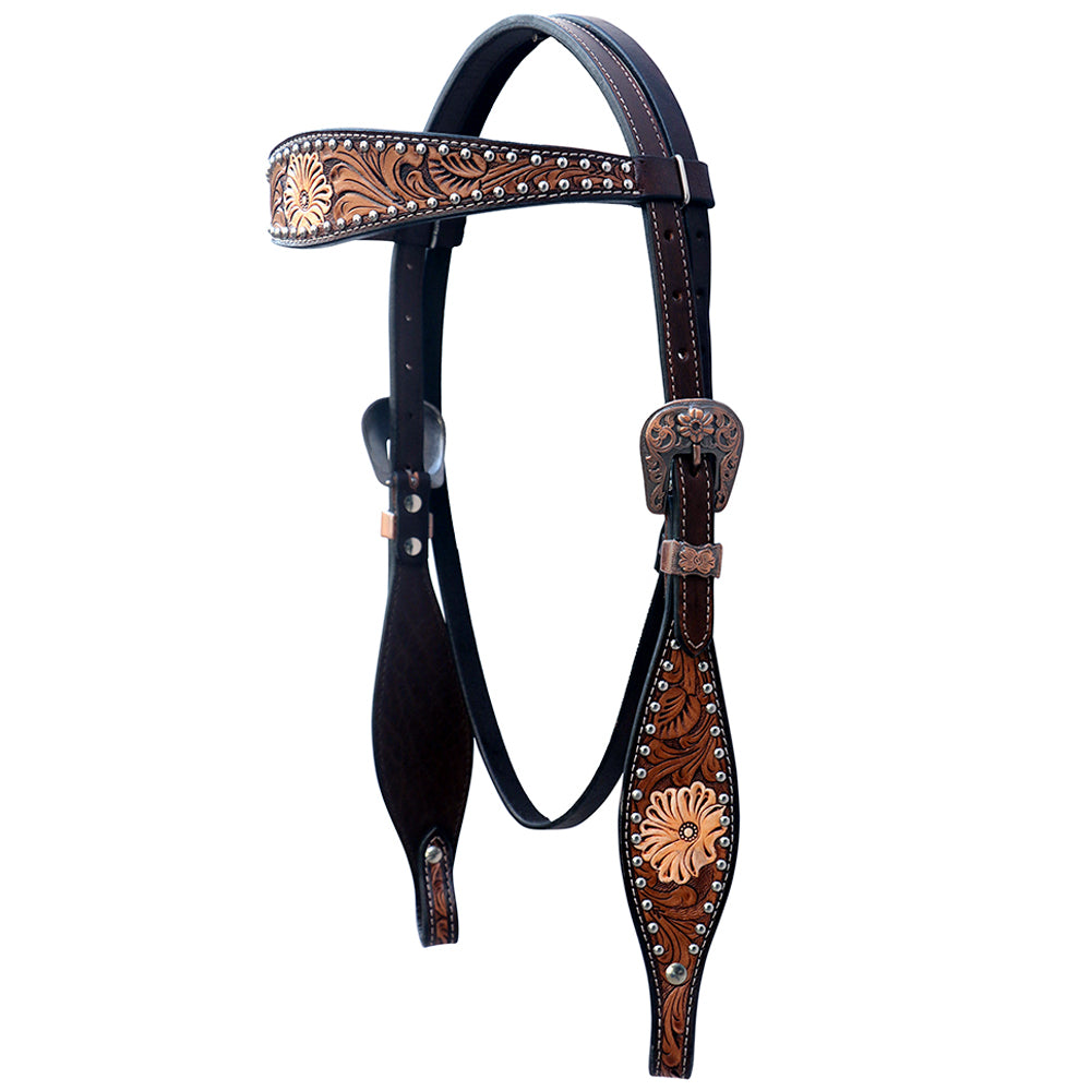 Comfytack Floral Horse Western Leather Breast Collar & Headstall