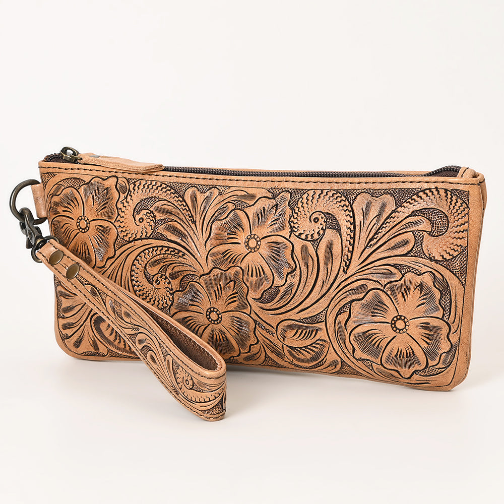 Ohlay Bags OHG111 Wristlet Hand Tooled Genuine Leather Women Bag Western Handbag Purse