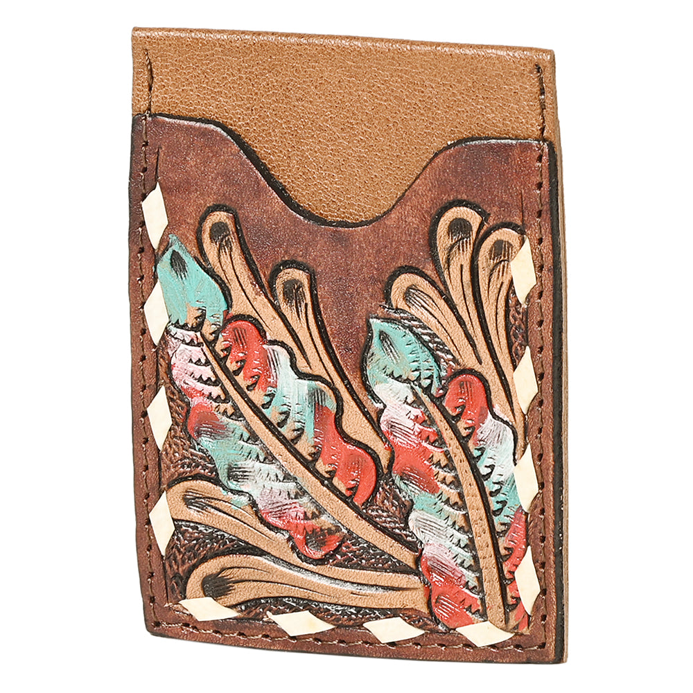 OHLAY Card Holder Hand Tooled Genuine Leather Women Bag Western Handbag Purse | for