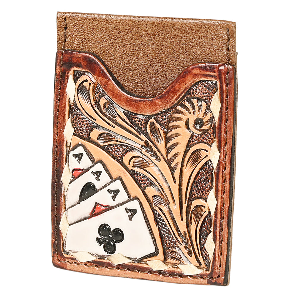 OHLAY Card Holder Hand Tooled Genuine Leather Women Bag Western Handbag Purse | for