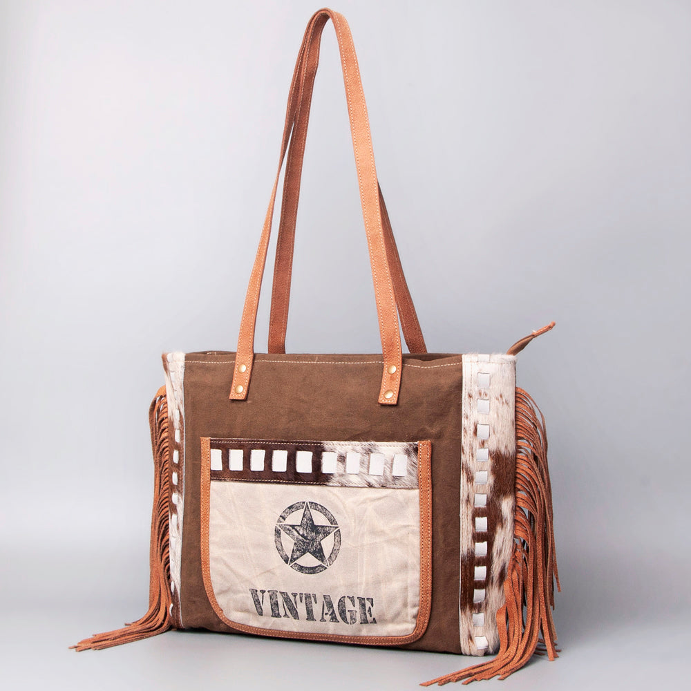 OHLAY OHV131 HOBO Upcycled Canvas Hair-on Genuine Leather women bag western handbag purse