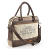 Ohlay Bags OHV159 Briefcase Upcycled Canvas Genuine Leather Women Bag Western Handbag Purse