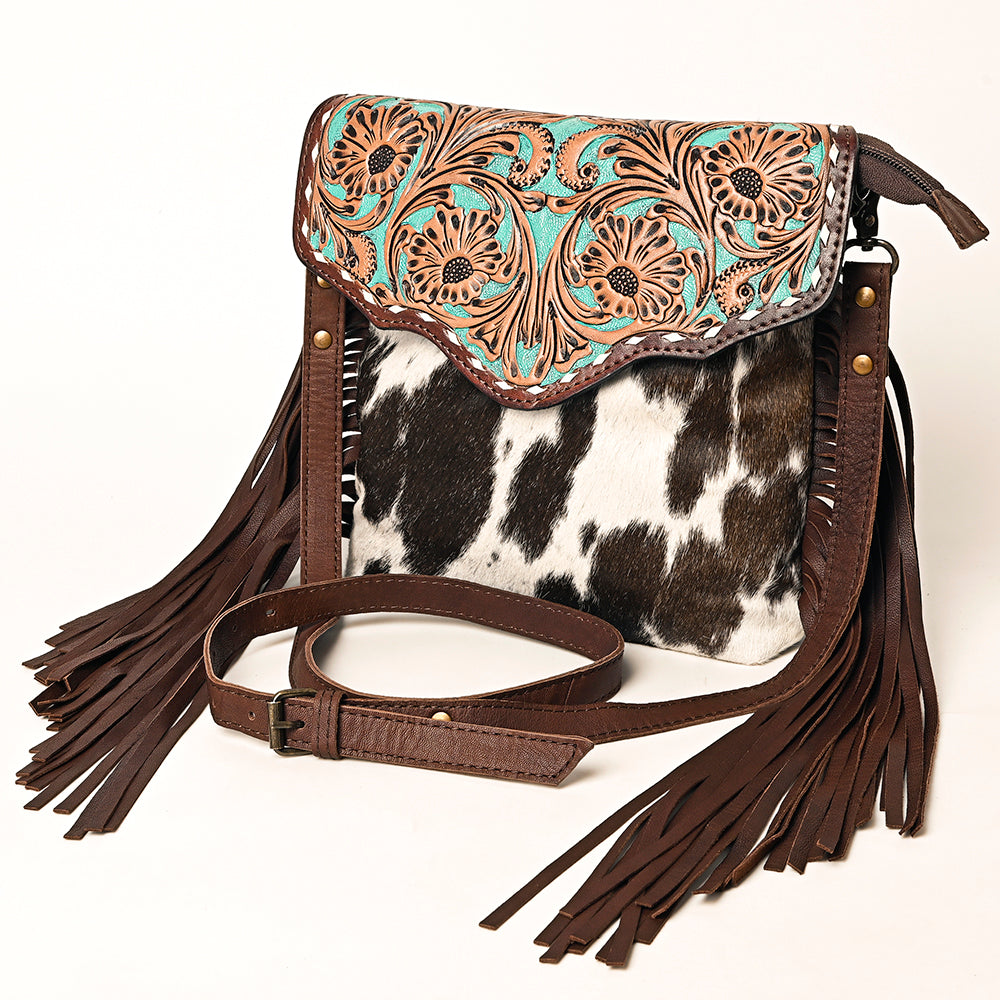 Ohlay Bags OHG112 Envelope Hand Tooled Hair-On Genuine Leather Women Bag Western Handbag Purse