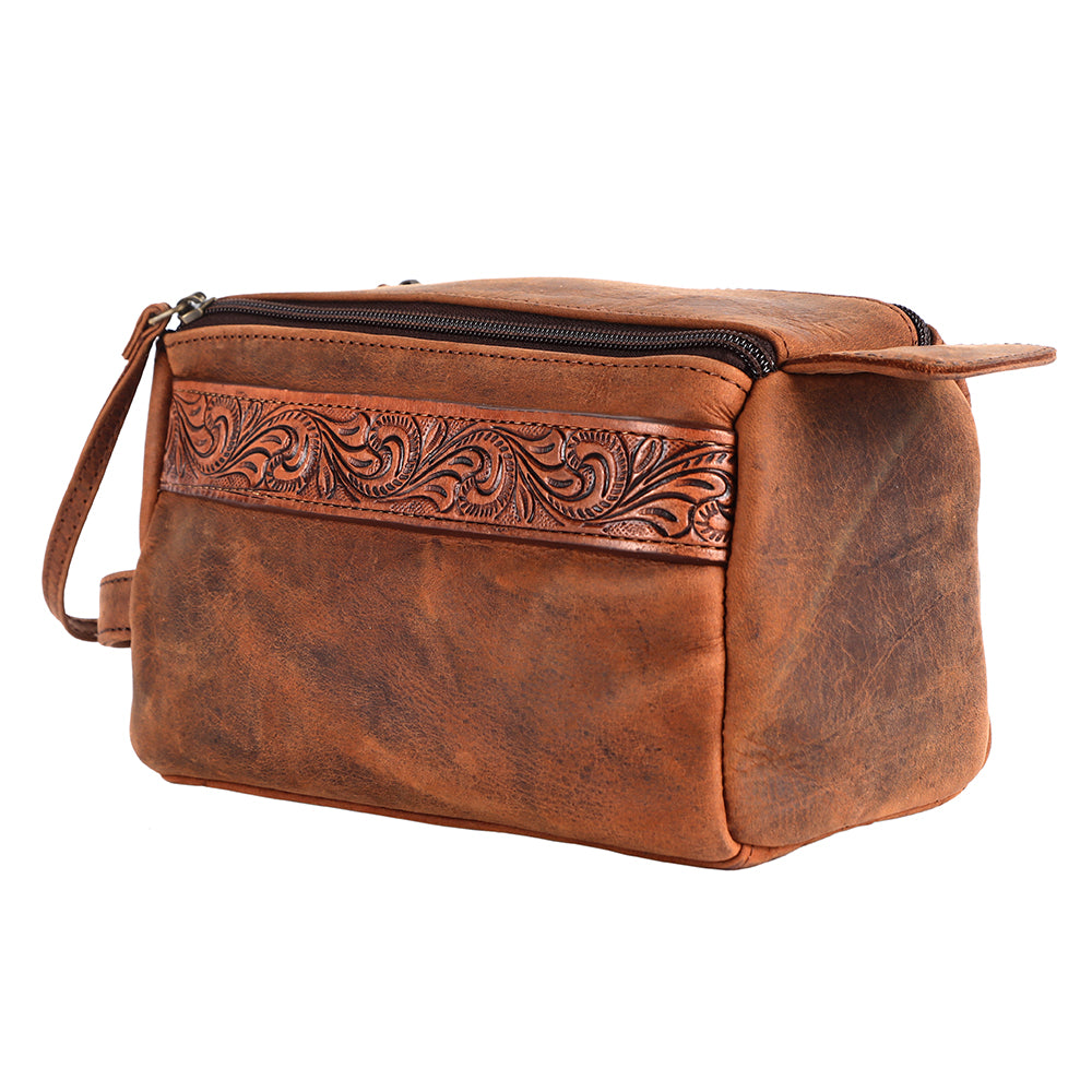 Ohlay Bags OHM111C Toiletry Hand Tooled Genuine Leather Women Bag Western Handbag Purse
