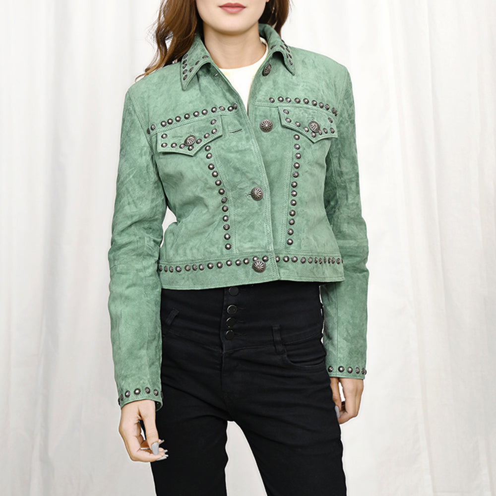 American Darling Genuine Vintage leather Women Blazer dress Shirt jacket ladies Girl| | for