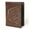 AMERICAN TANNER Genuine Leather Hand Burnished Bifold Wallet For Men Women H4.25 X W3 D0.5