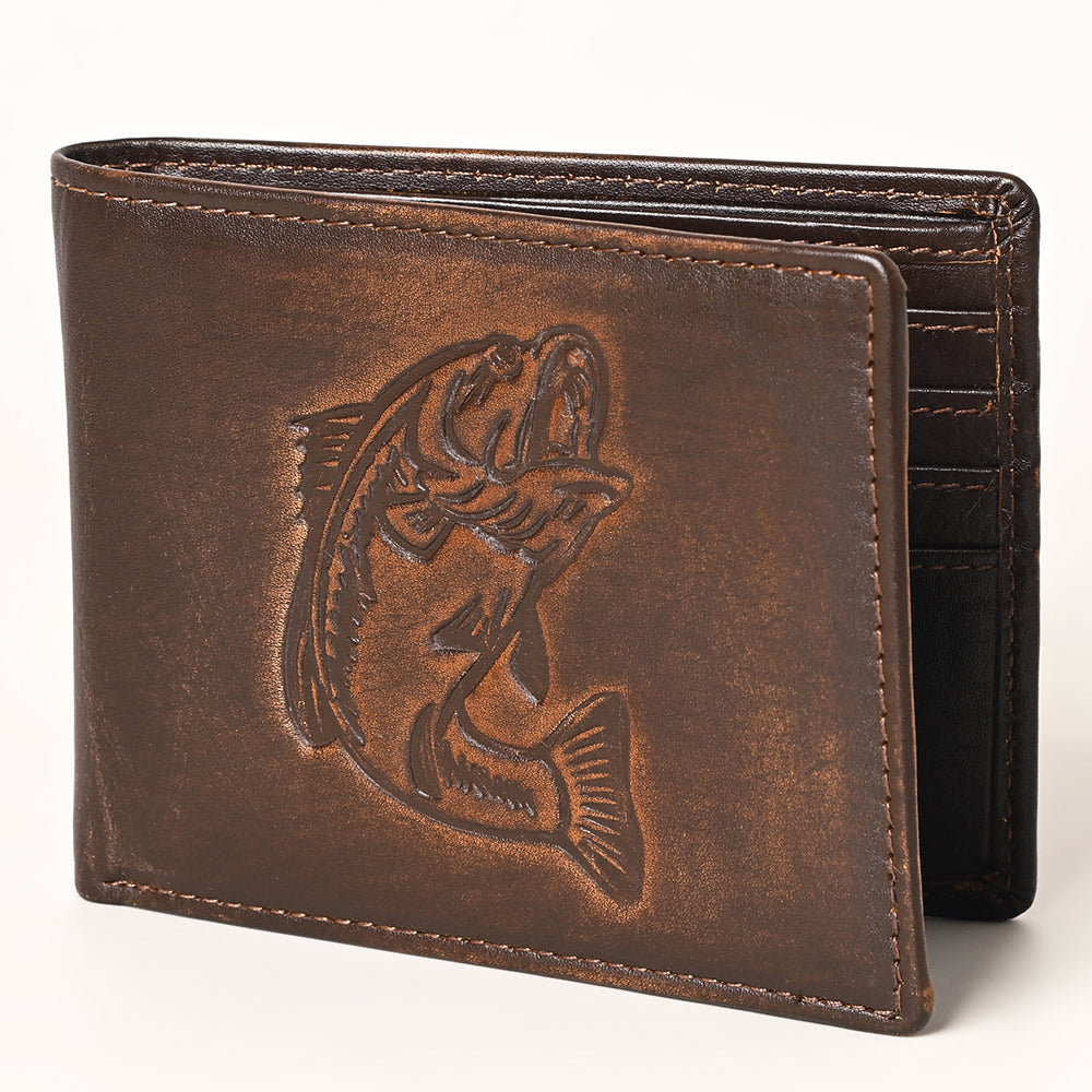 AMERICAN TANNER Genuine Leather Hand Burnished Bifold Wallet For Men Women H3.5 X W4.75 D0.5